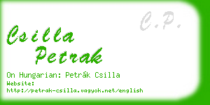 csilla petrak business card